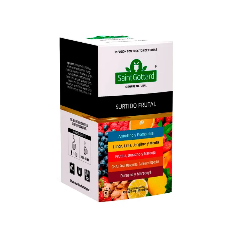 Té Surtido Frutal Saint Gottard 20 Saquitos