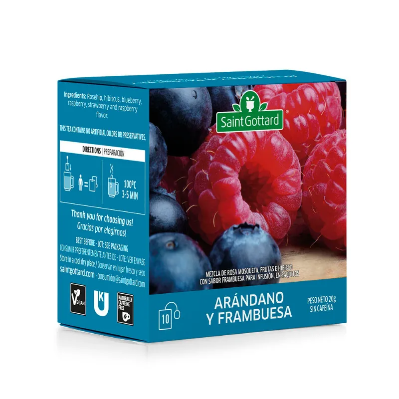 Té Saborizado Sabor Arándano y Frambuesa 20 Grs x 10 Un Saint Gottard Te Saint Gottard Arandanoframbuesa