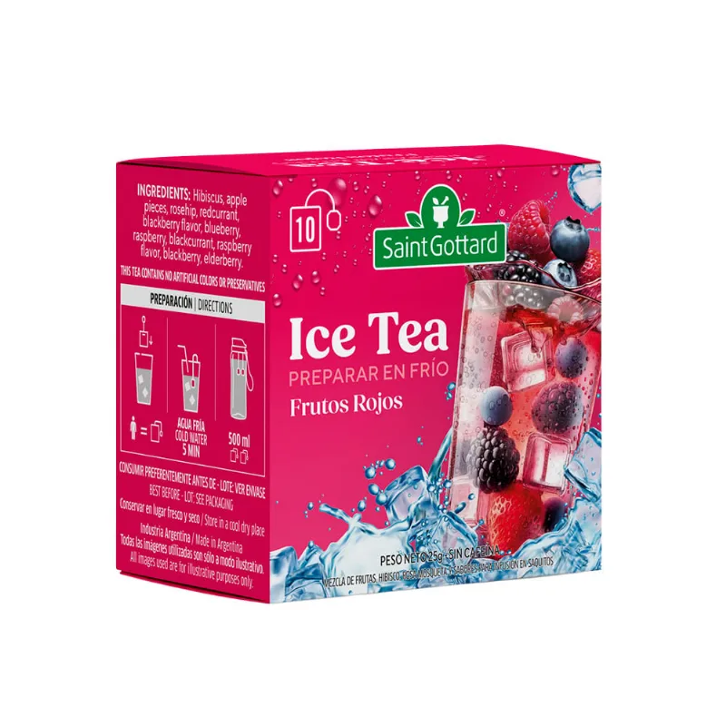 Té Ice Tea Sabor Frutos Rojos 25 Grs x 10 Un Saint Gottard Te Ice Tea Fruto Rojos X 25 Grs Saint Gottard