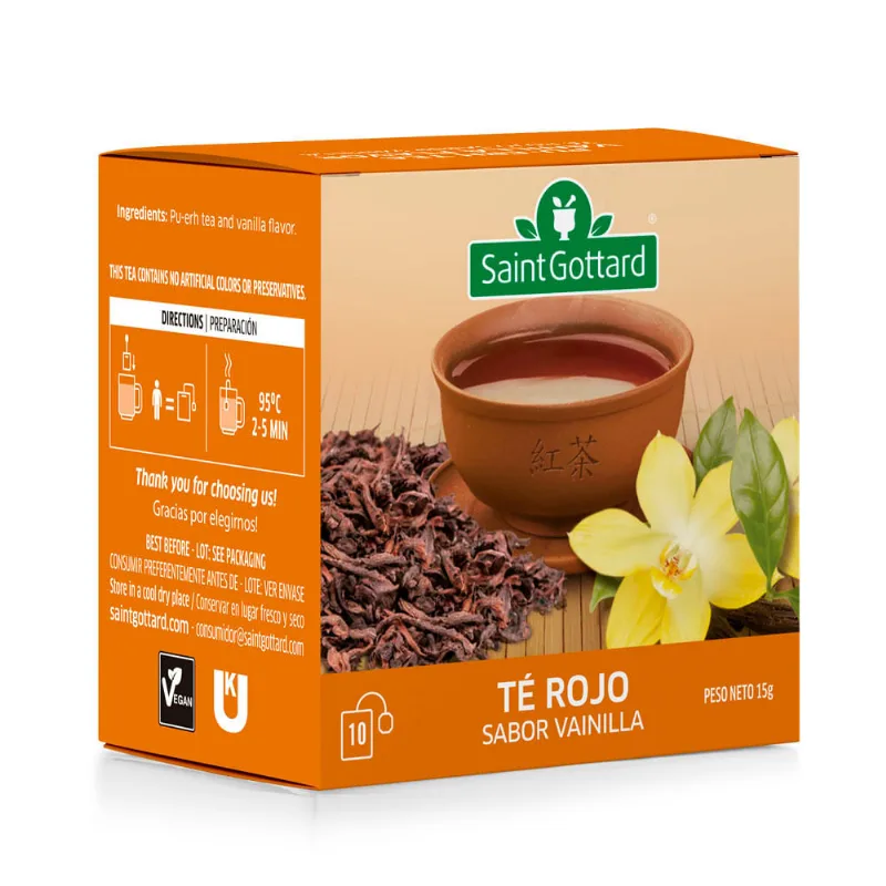 Té Rojo Sabor Vainilla 15 Grs x 10 Un Saint Gottard
