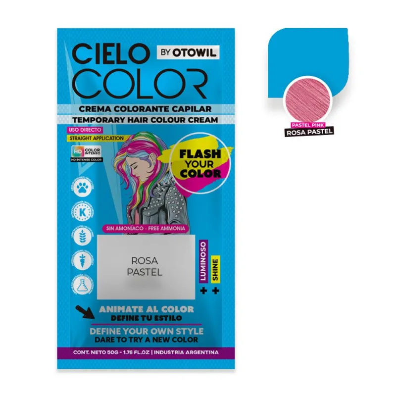 Tintura Semi Permanente Cielo Color Fantasía Rosa Pastel