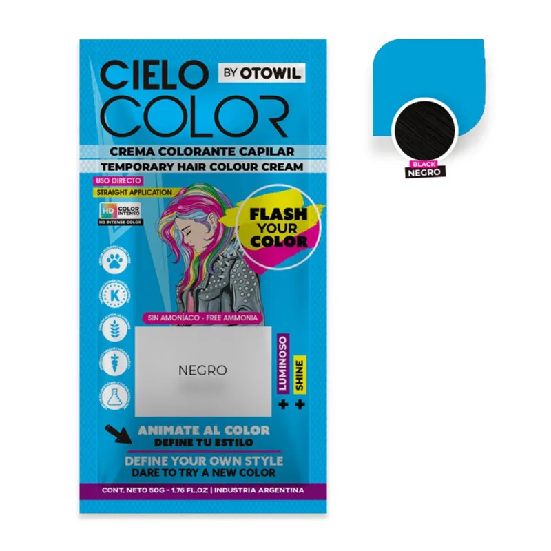 Tintura Semi Permanente Cielo Color Fantasía Negro