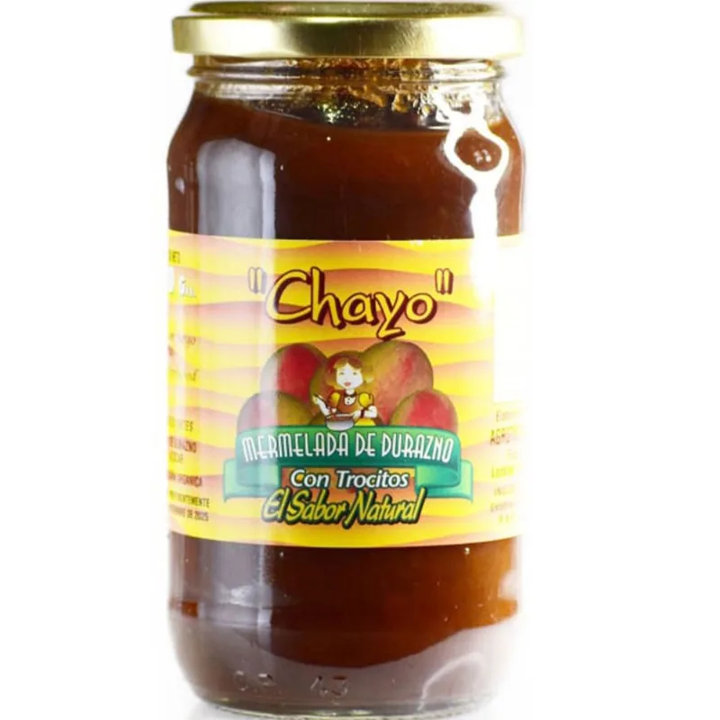 Mermelada de durazno Chayo en frasco 500 g.