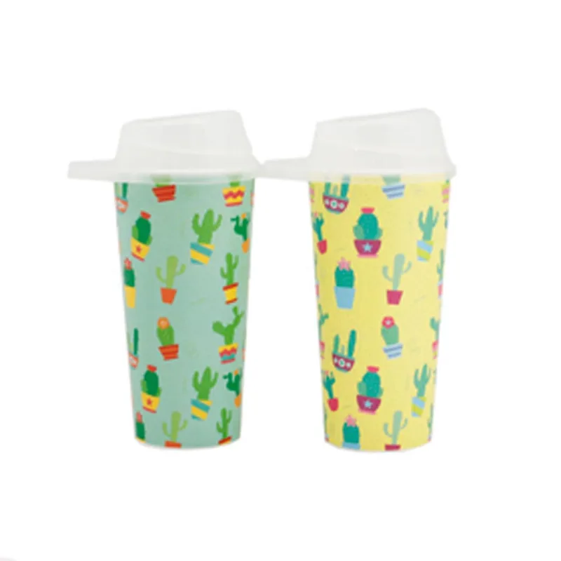 Vaso 18 Oz Con Tapa Pico Linea Cactus