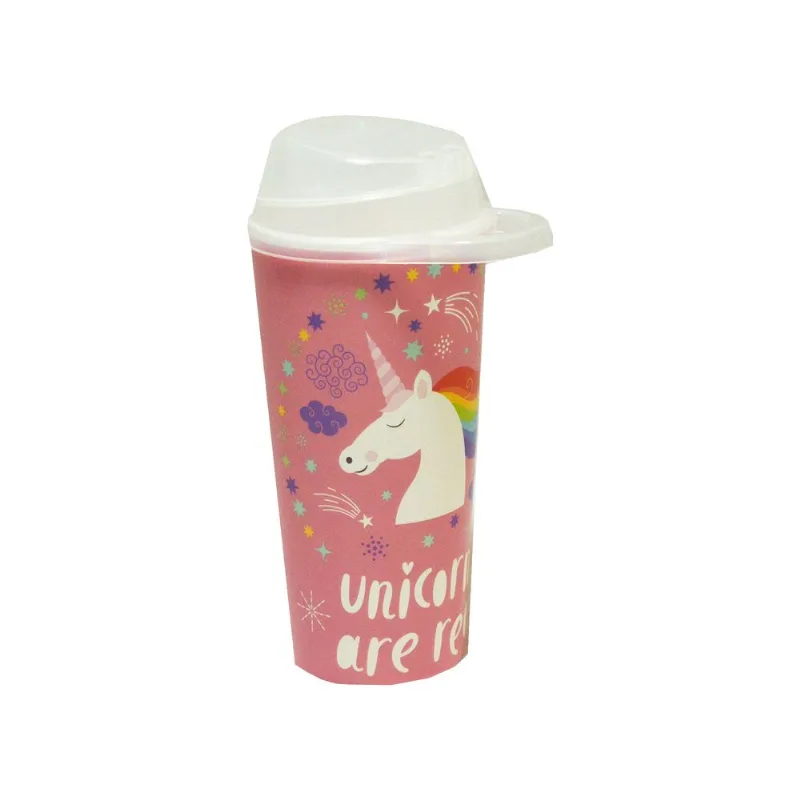 Vaso zott con tapa 532 cc. unicornios