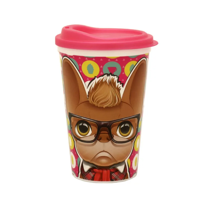 Vaso 16 Oz Trendy Dogs Con Tapa