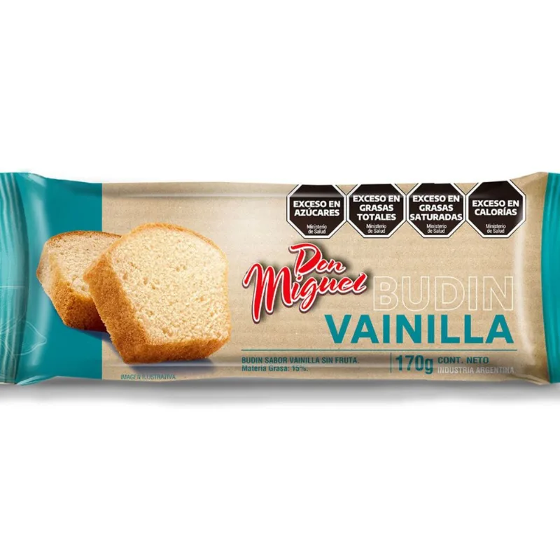 Budín Don Miguel sin frutas bolsa 170 g.