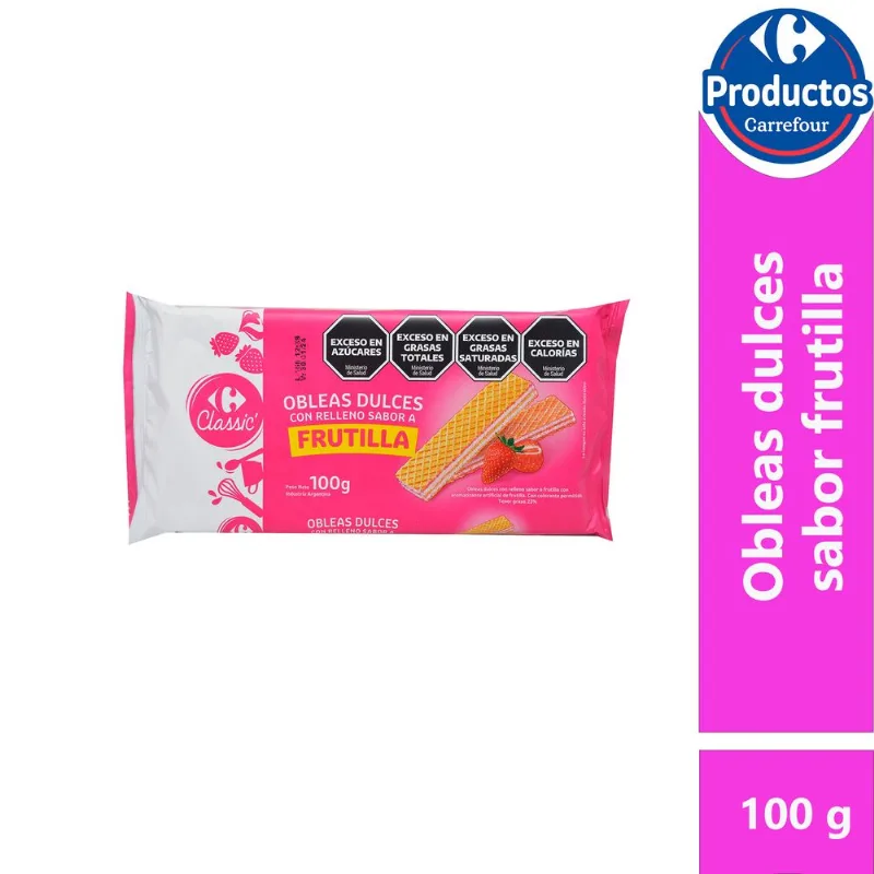 Obleas de frutilla Carrefour Classic 100 grs