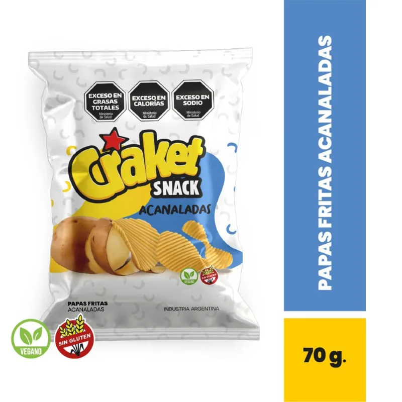 Papas fritas acanaladas Craket 70 grs