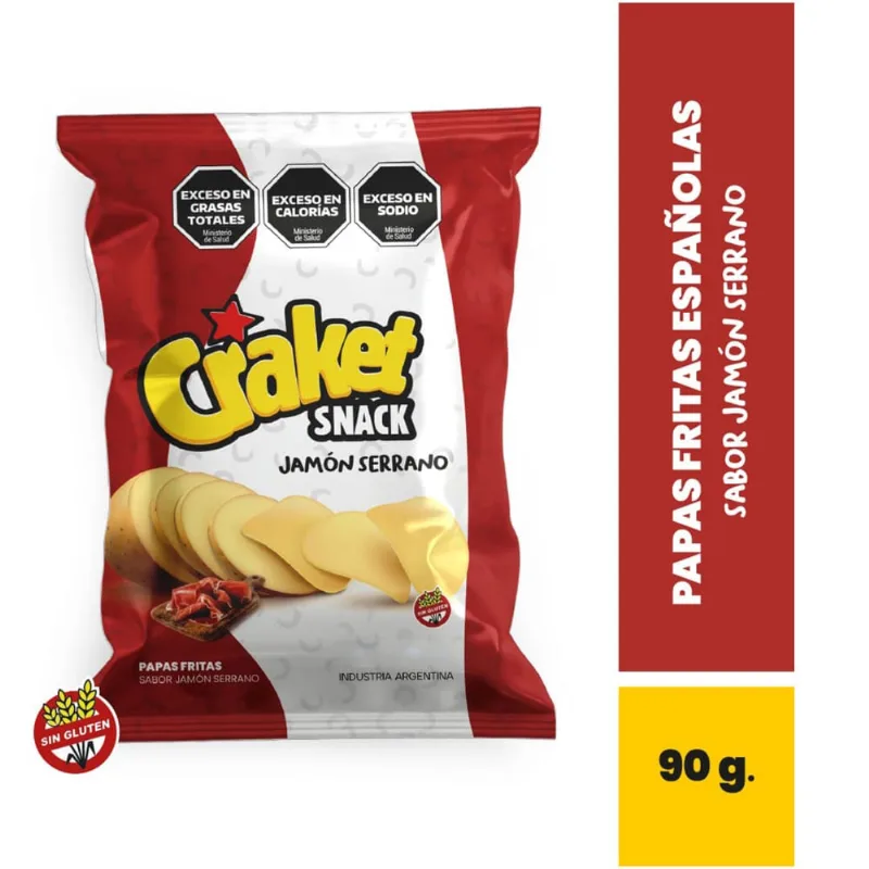 Papas fritas sabor jamón serrano Craket 90 grs