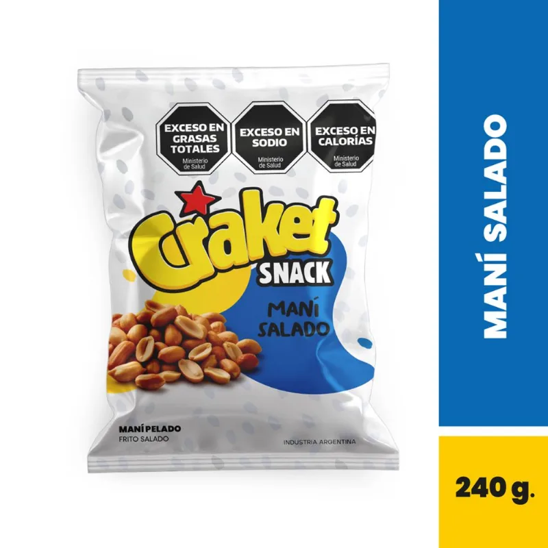 Maní repelado salado Craket 240 grs