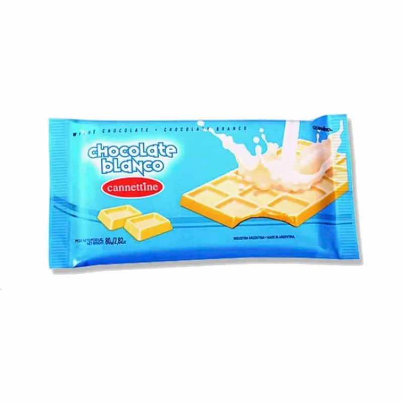 Tableta de chocolate blanco Cannettine 80 g.
