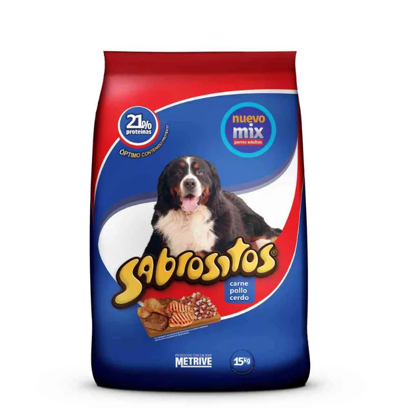 Alimento Para Perros Sabrositos Carne Pollo Y Cerdo 15 Kg