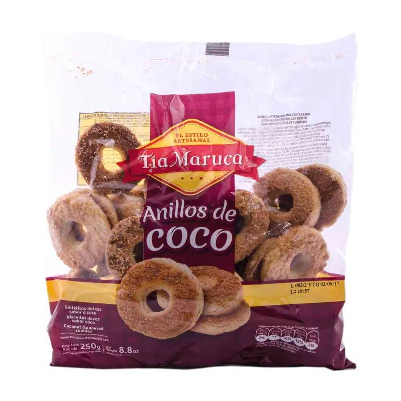 Galletitas Tía Maruca Anillos De Coco 250 Gr