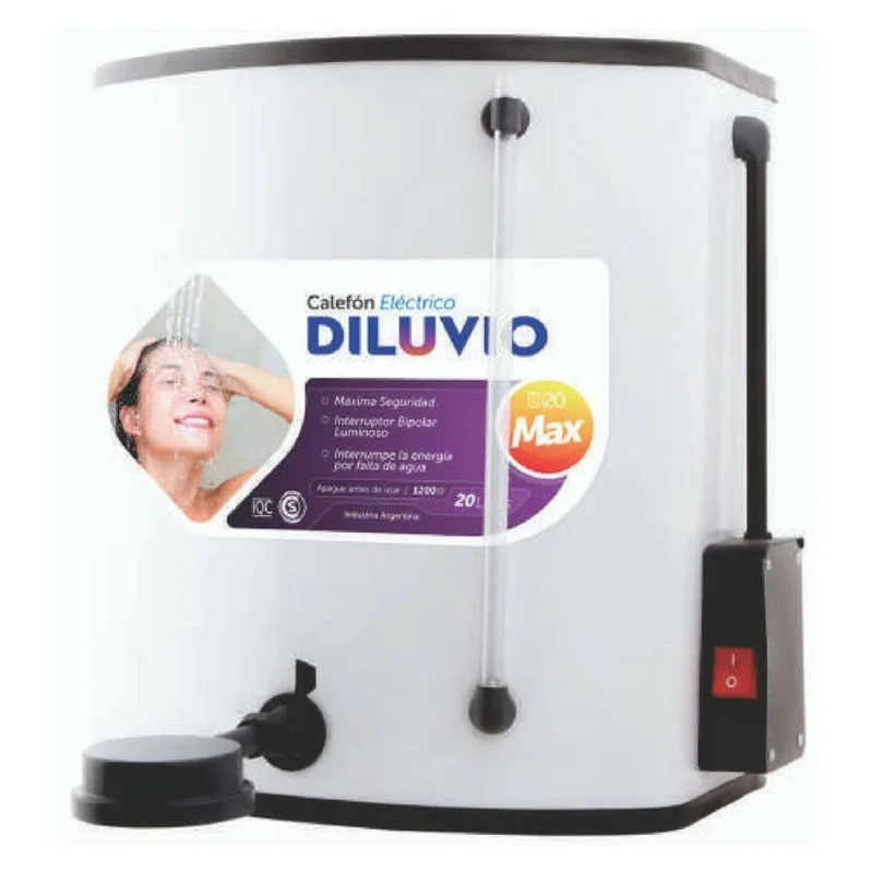 Calefon Indelplas 20L Electrico Enlozado Blanco Linea Max