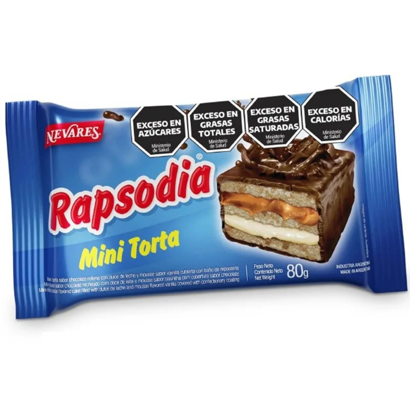 Mini torta Rapsodia bañana choco 80 grs