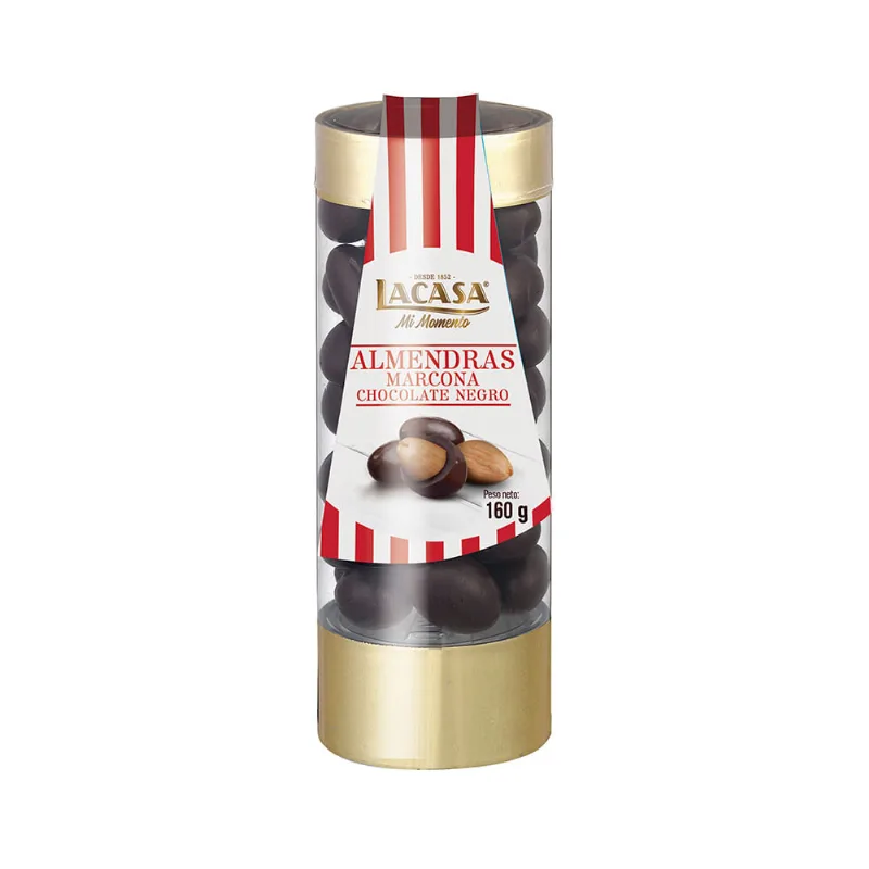 Almendras Lacasa Con Chocolate Bitter Tubo 160 Gr