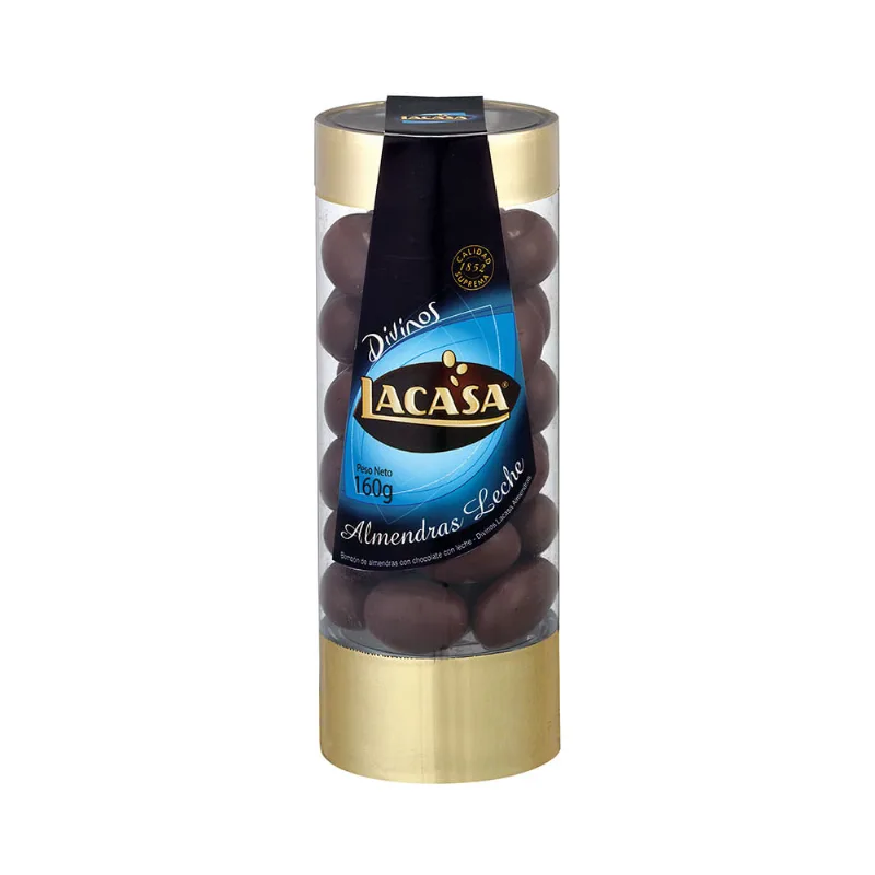 Almendras Lacasa Con Chocolate Con Leche Tubo 160 Gr