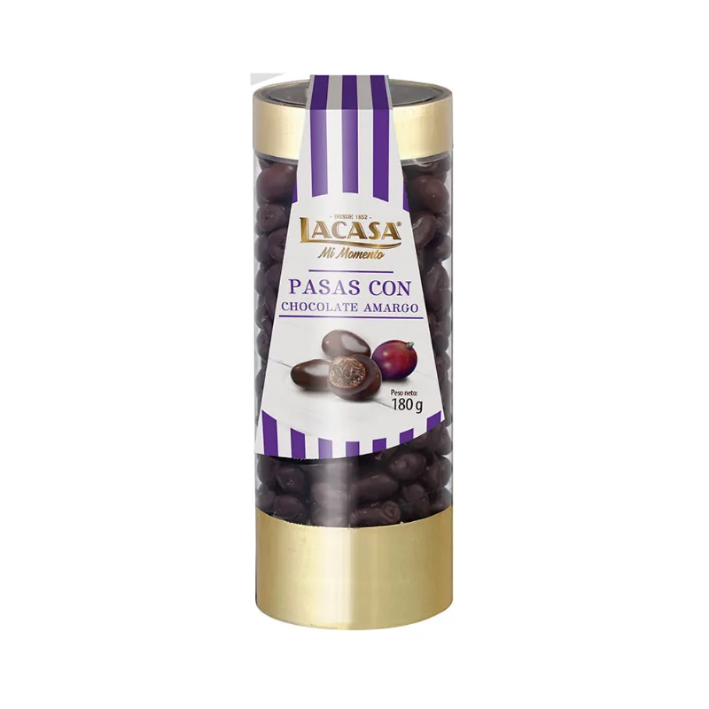 Pasas De Uva Lacasa Con Chocolate Bitter Tubo 180 Gr