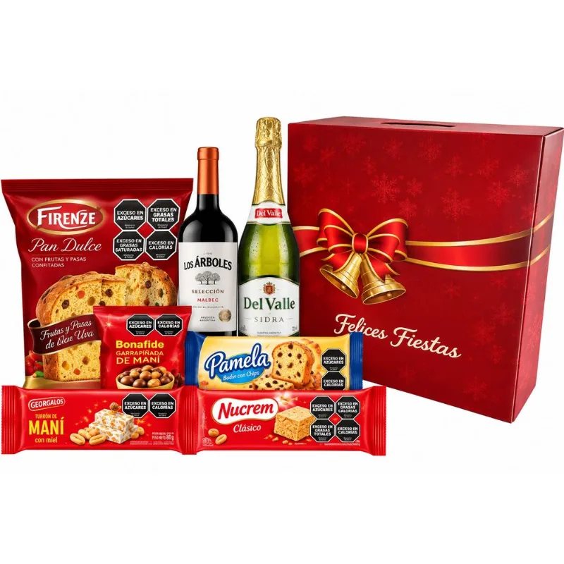 Caja navideña Carrefour roja x 1 uni