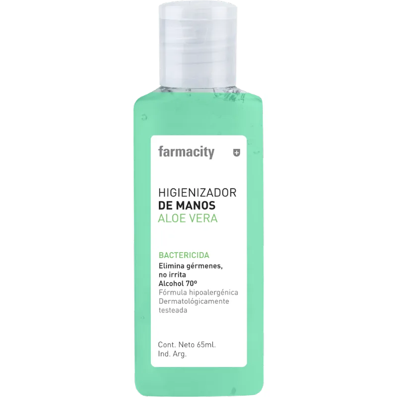 Alcohol en Gel Farmacity Bactericida con Aloe Vera x 65 ml