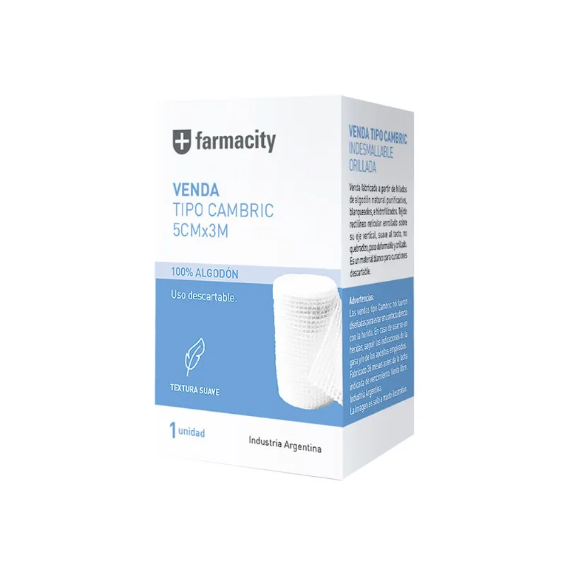 Venda Farmacity Tipo Cambric 5 cm x 3 m