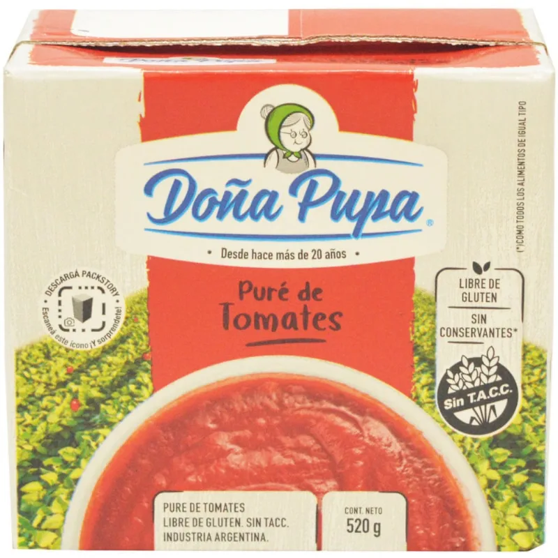 Puré de tomate Doña Pupa tetra 520 g.