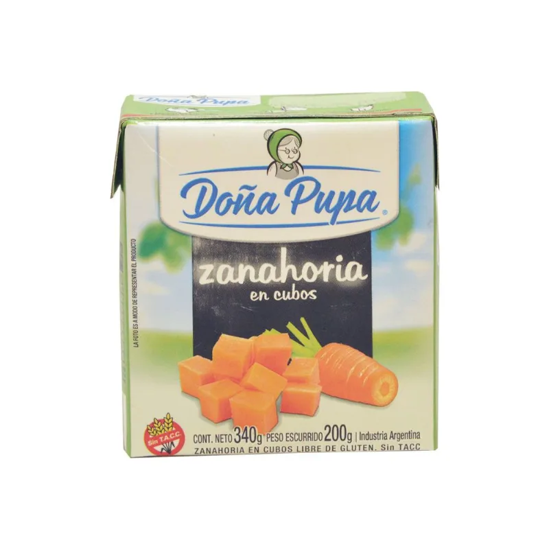 Zanahoria en cubos Doña Pupa tetra 340 g.