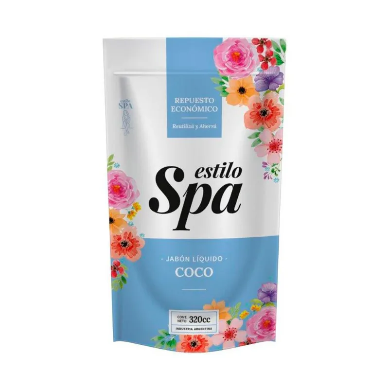 Jabon líquido Estilo Spa coco doy pack 320 cc.