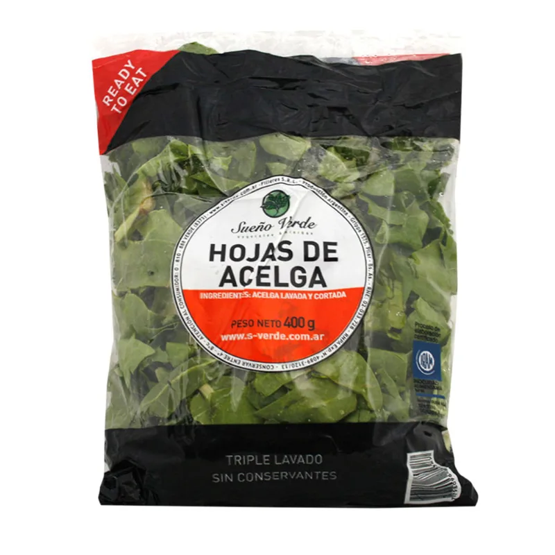 Acelga Lavada y Cortada 400 Grs