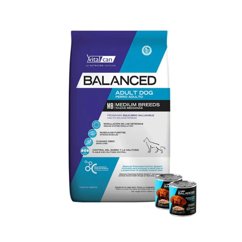 VITALCAN BALANCED PERRO ADULTO MEDIANO X 12 KG