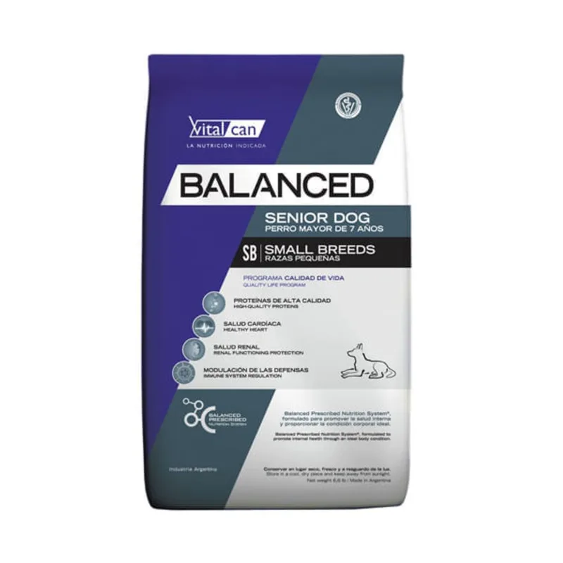 VITALCAN BALANCED PERRO SENIOR PEQUEÑO X 7.5 KG
