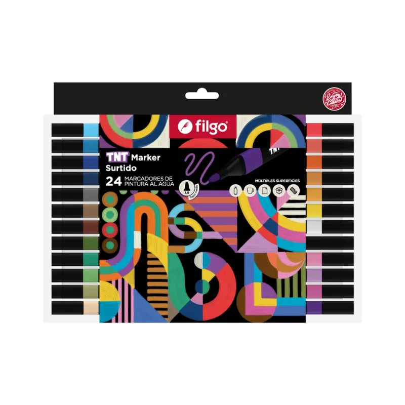Marcador Filgo pintura al agua tnt marker x 24 uni