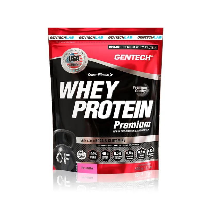 Suplemento Deportivo Gentech Whey Protein Premium Frutilla x 500 g