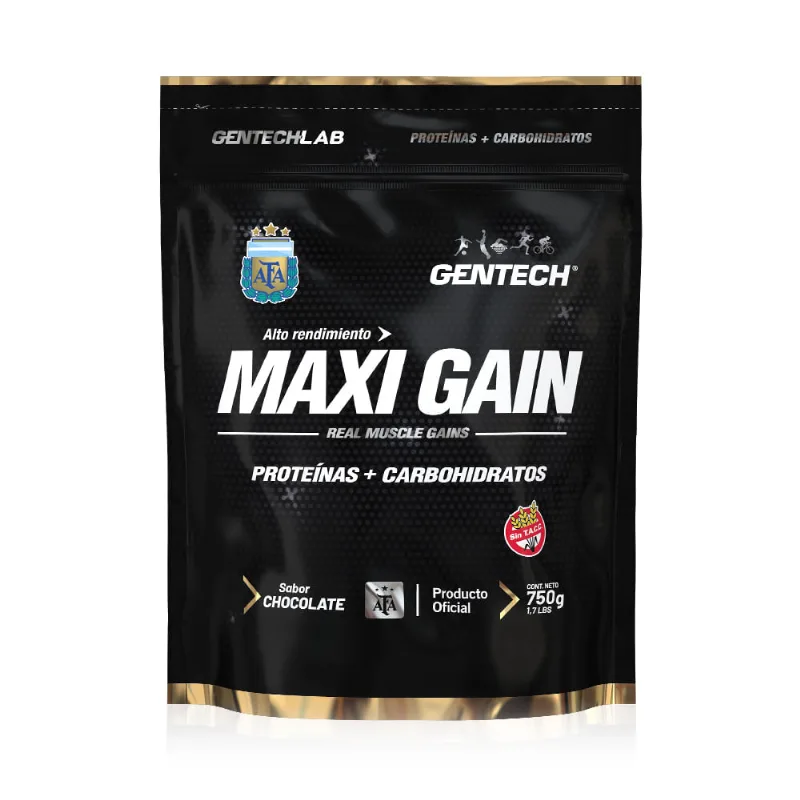 Suplemento Deportivo Gentech Maxi Gain Sabor Chocolate en Polvo x 750 g