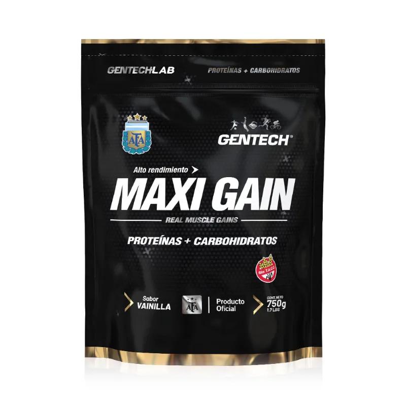 Suplemento Deportivo Gentech Maxi Gain Sabor Vainilla en Polvo x 750 g