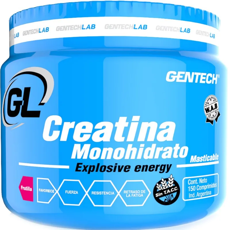 Suplemento Deportivo Gentech Lab Creatina Monohidrato x 150 Comp Masticables