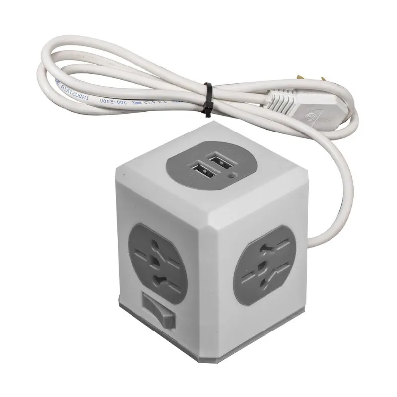 Cubo Berelec cable 1.5 mts 4 tomas + 2 USB