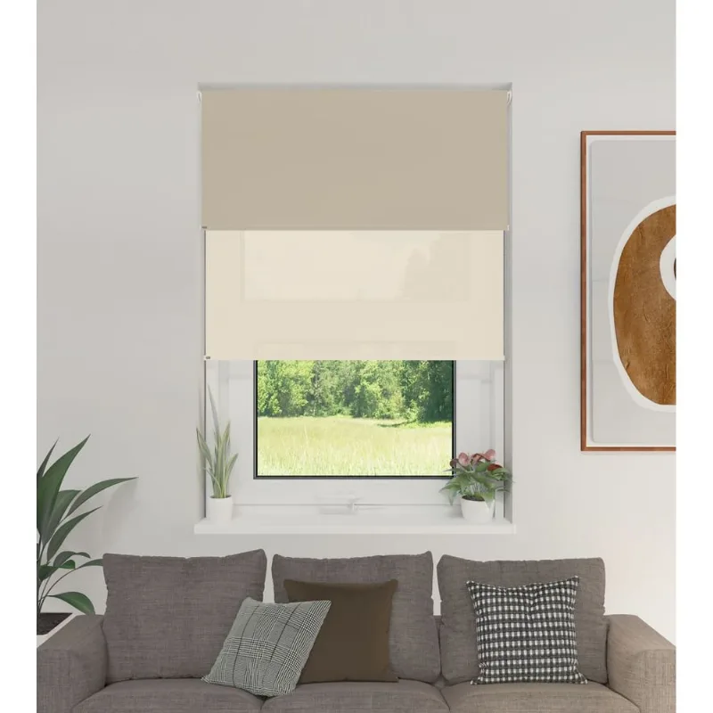 Cortina Roller Doble BlackOut y Screen 5% Beige 1,50 x 2,20