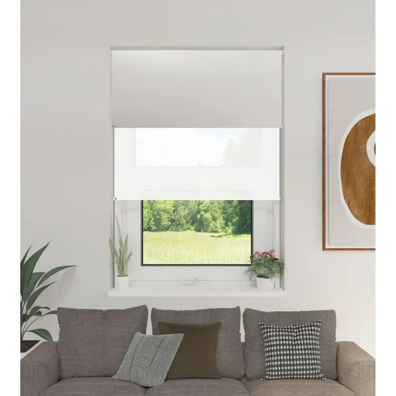 Cortina Roller Doble BlackOut y Screen 6% Blanco 2,00 x 1,65