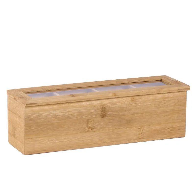 Caja para saquitos de té de bamboo 30.9x9x8 cm.