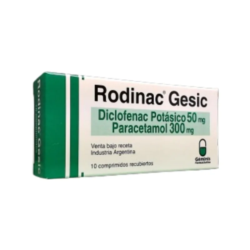 Rodinac Gesic Diclofenac Pot Sico + Paracetamol x 10 Comp Recubiertos