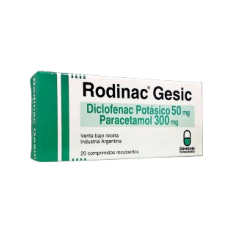 Rodinac Gesic Diclofenac Potasico + Paracetamol x 20 Comp Recubiertos