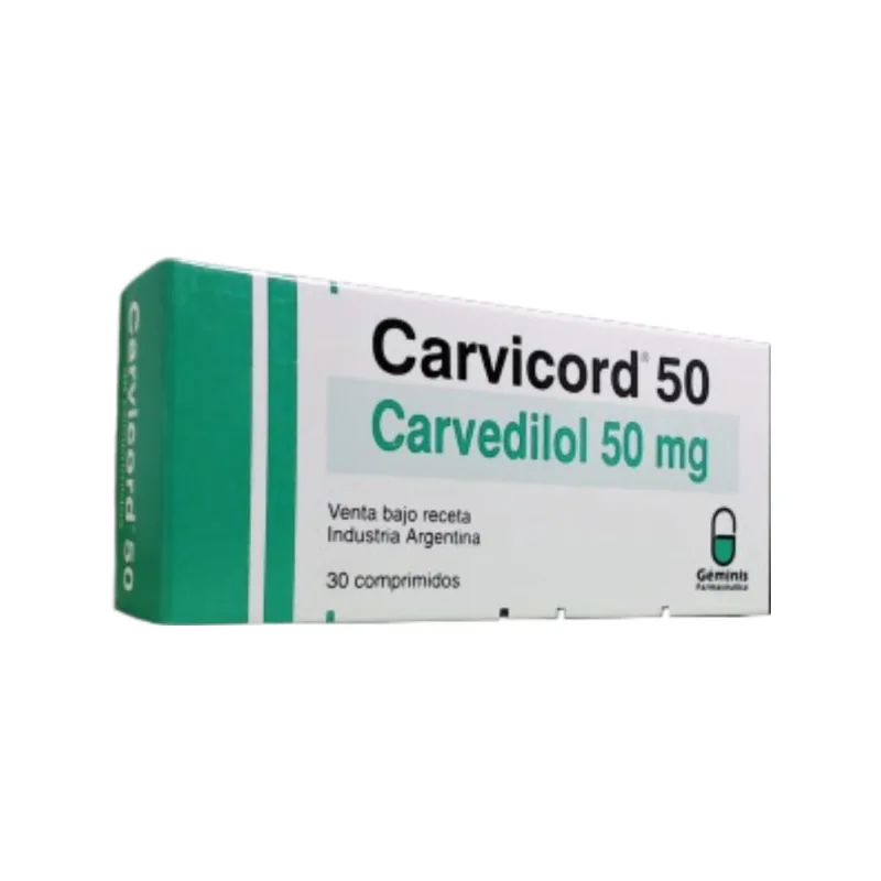 Carvicord Carvedilol 50 mg x 30 Comp Ranurados
