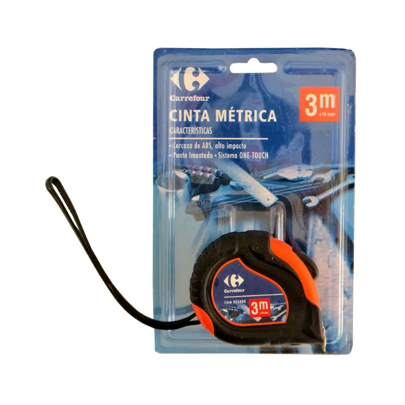 Cinta métrica de 3 m. x 16 mm. Con freno