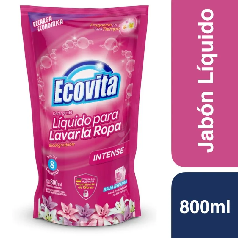 Jabón líquido Ecovita intense doy pack 800 cc.