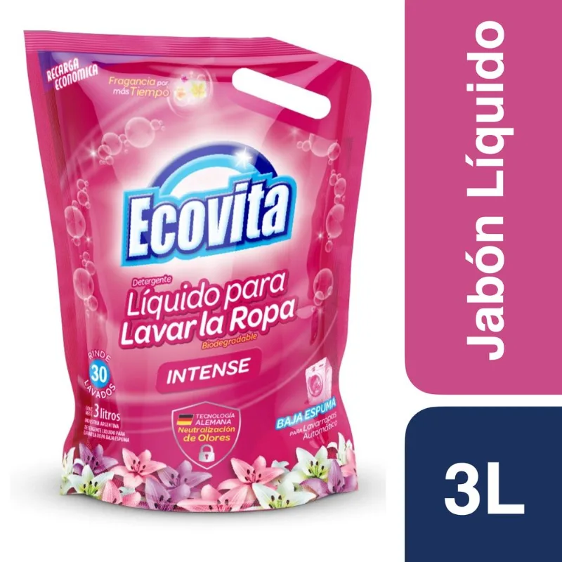 Jabón líquido Ecovita intense doy pack 3 l.