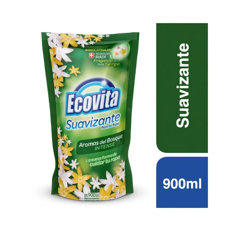 Suavizante para ropa aromas bosque intenso Ecovita 900 cc.