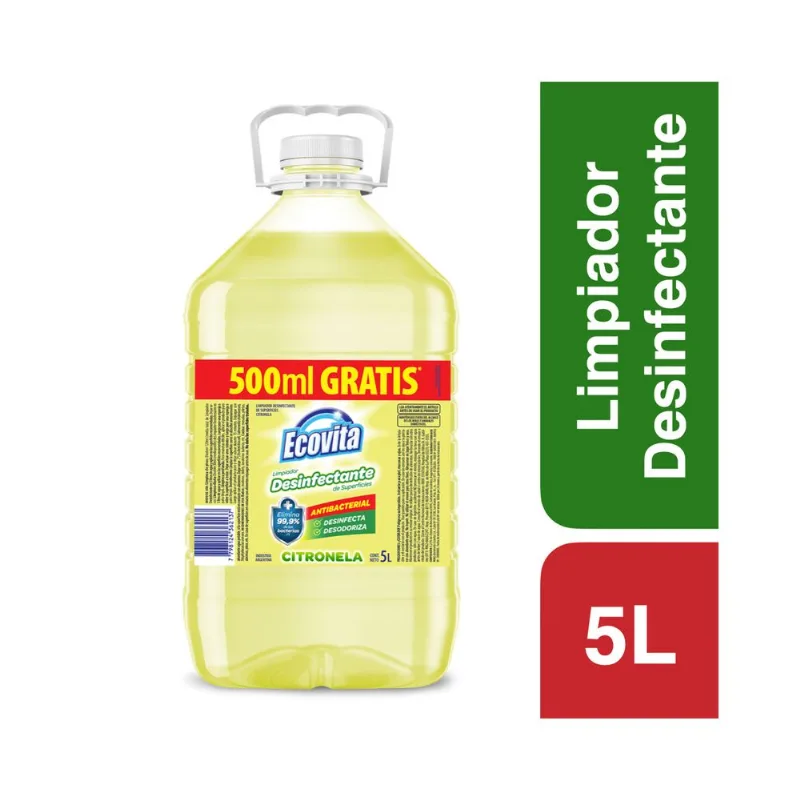 Limpiador líquido desinfectante citronela Ecovita bot 5 l.
