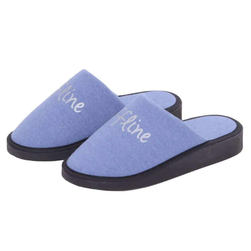 Pantufla Tex melange off line talle 40 celeste